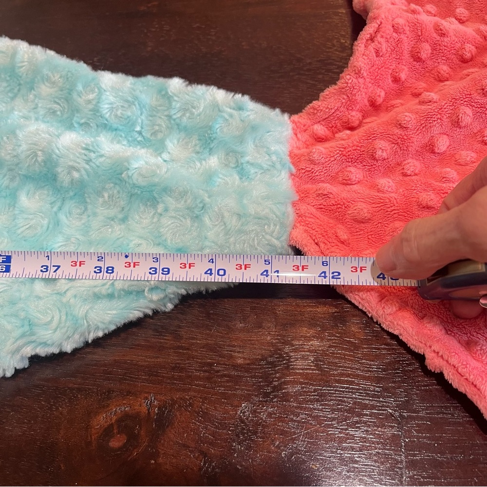 Cozy Mermaid Tail Blanket for Kids - Pink and Blue. By Tara’s Cozy Creations. - Picture 11 of 12
